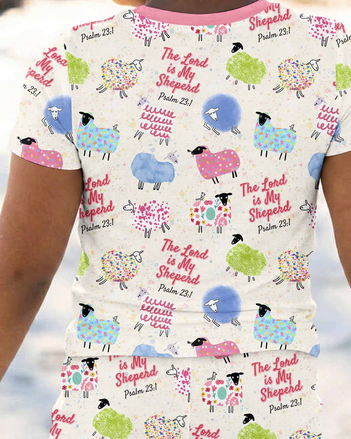 The Lord Is My Shepherd Psalm 23 Bamboo Two Piece Short Sleeve Pajama Set