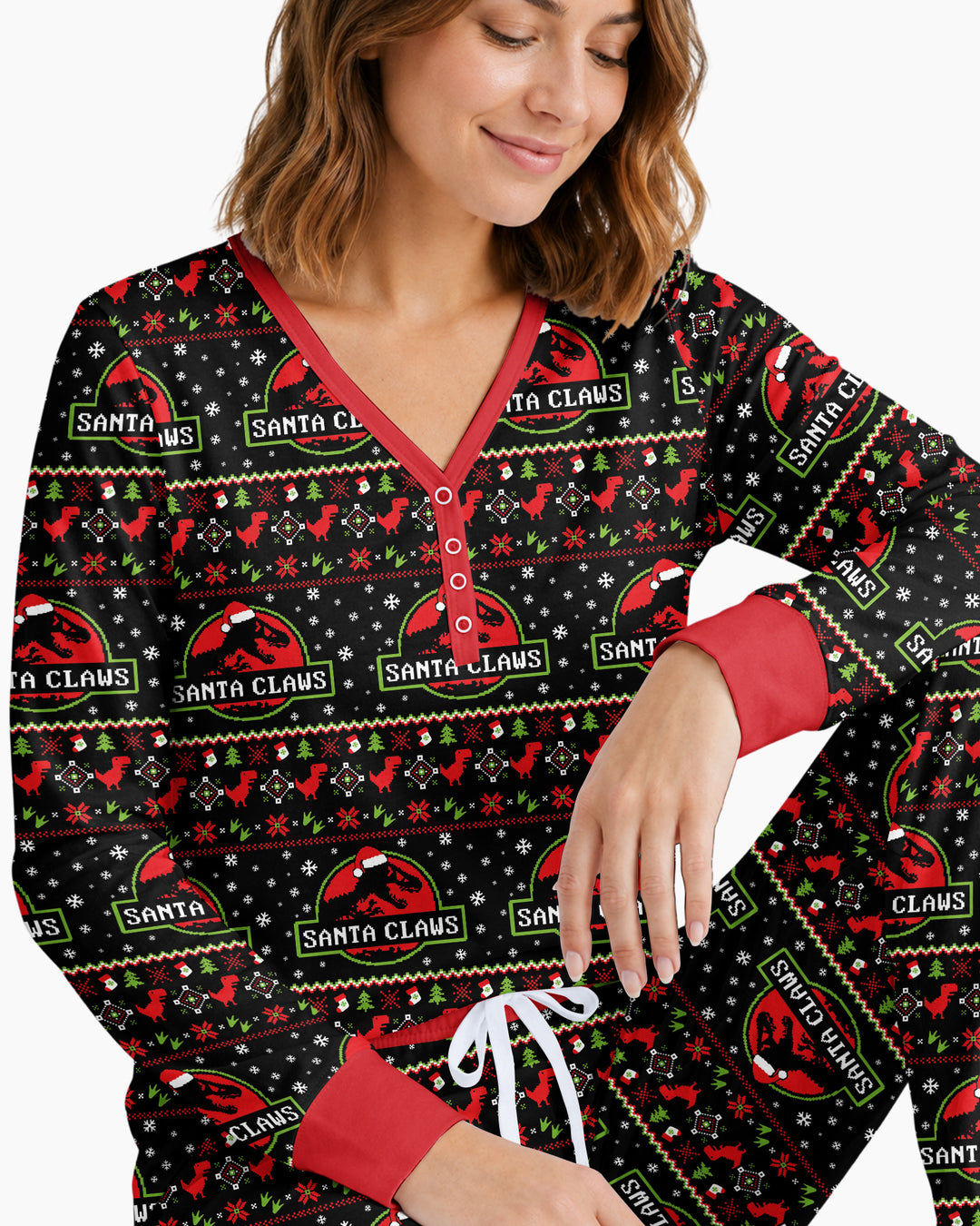 Santa Claws Christmas Bamboo Women Pajama Set