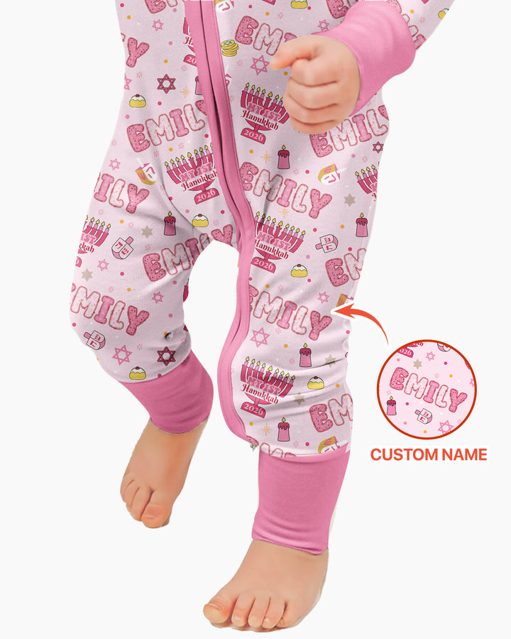 Custom name My First Hanukkah 2026 Bamboo Convertible Zippy