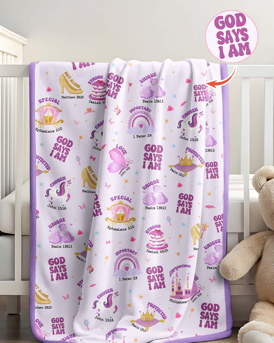 God Says I Am Girl Bamboo Blanket