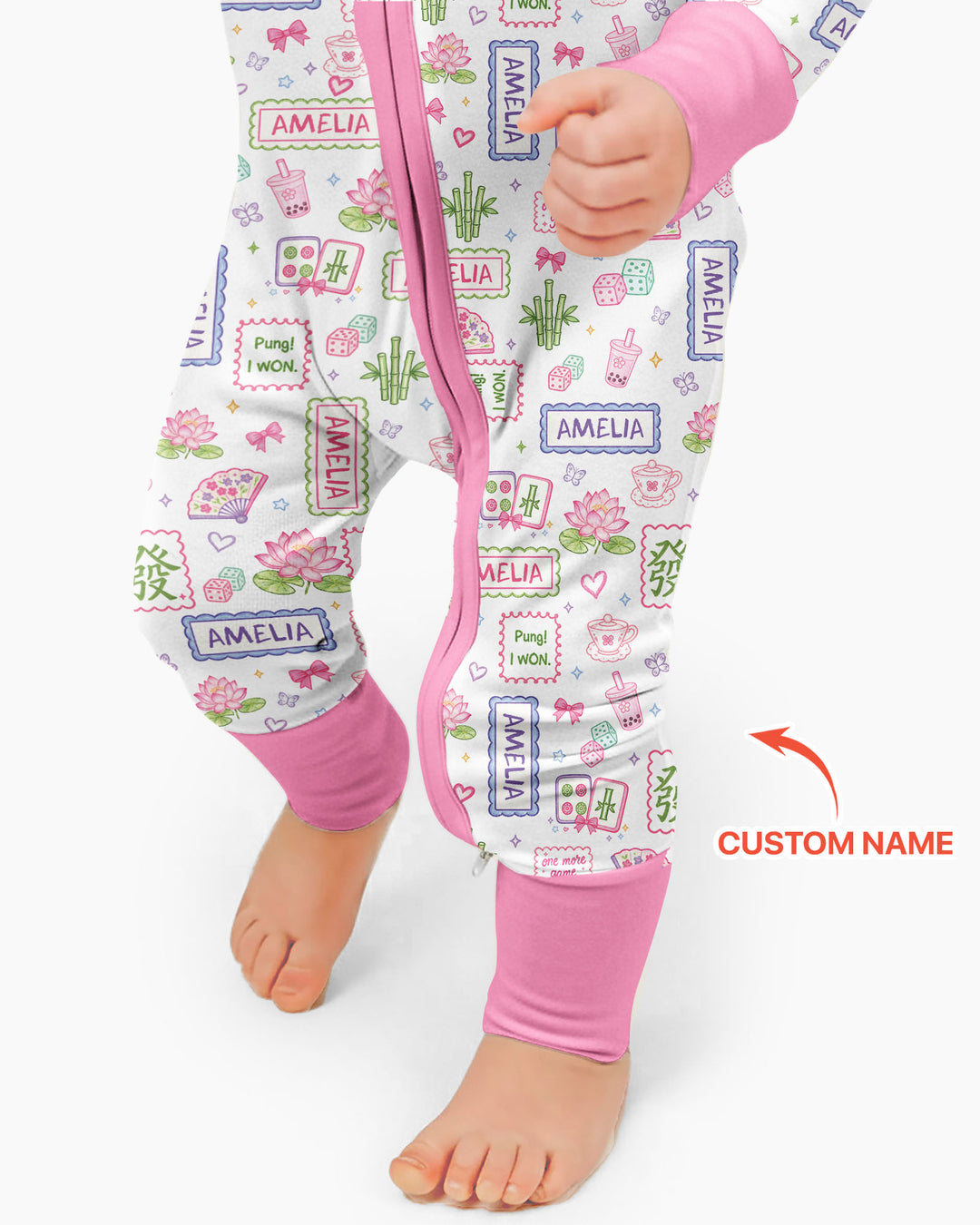 Personalized Preppy Mahjong  Bamboo Convertible Zippy