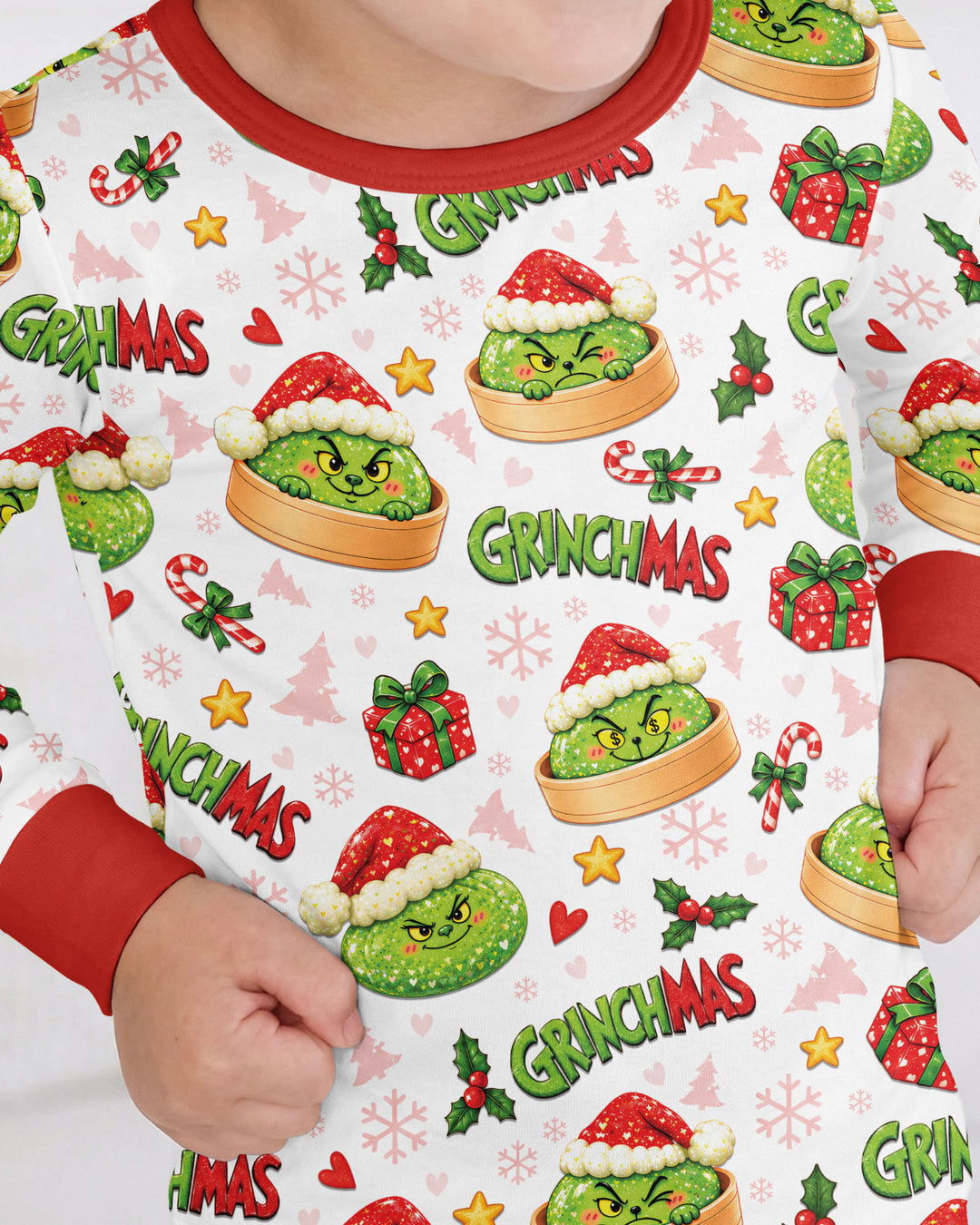 Grinchmas Dumpling Bamboo Two Piece Long Sleeve Pajama Set