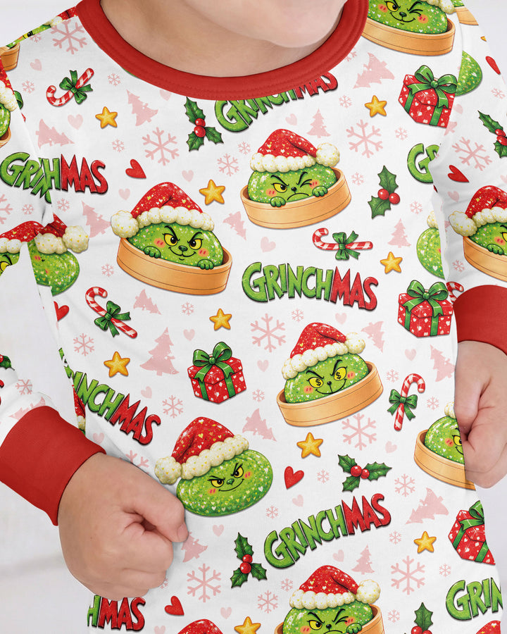 Grinchmas Dumpling Bamboo Two Piece Long Sleeve Pajama Set