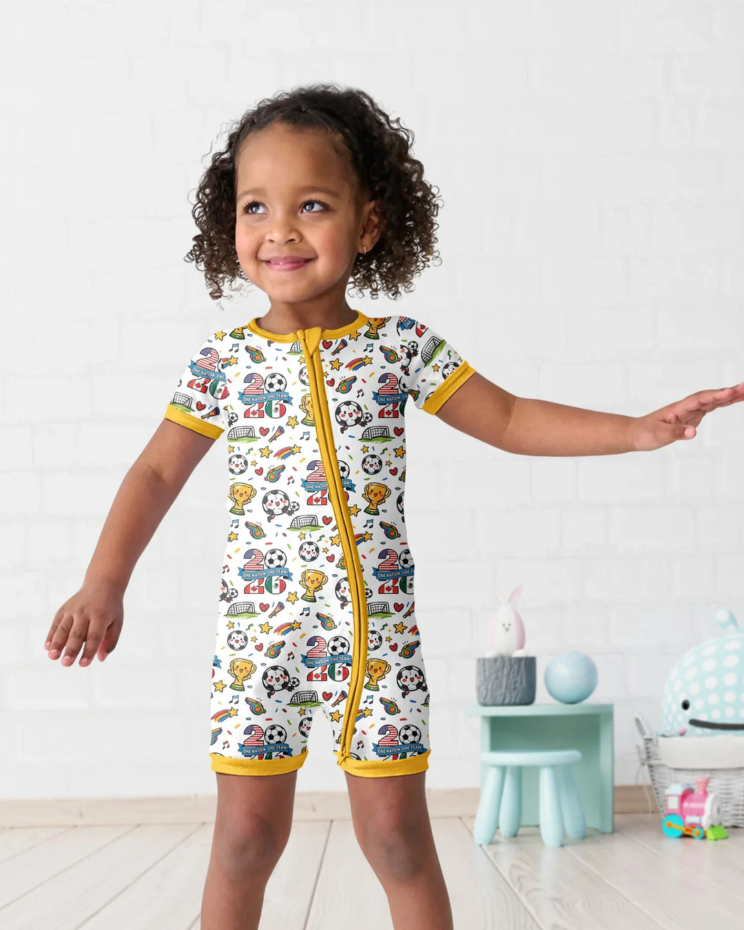 Soccer Fever 2026 Family Matching Bamboo Shorty Zippy