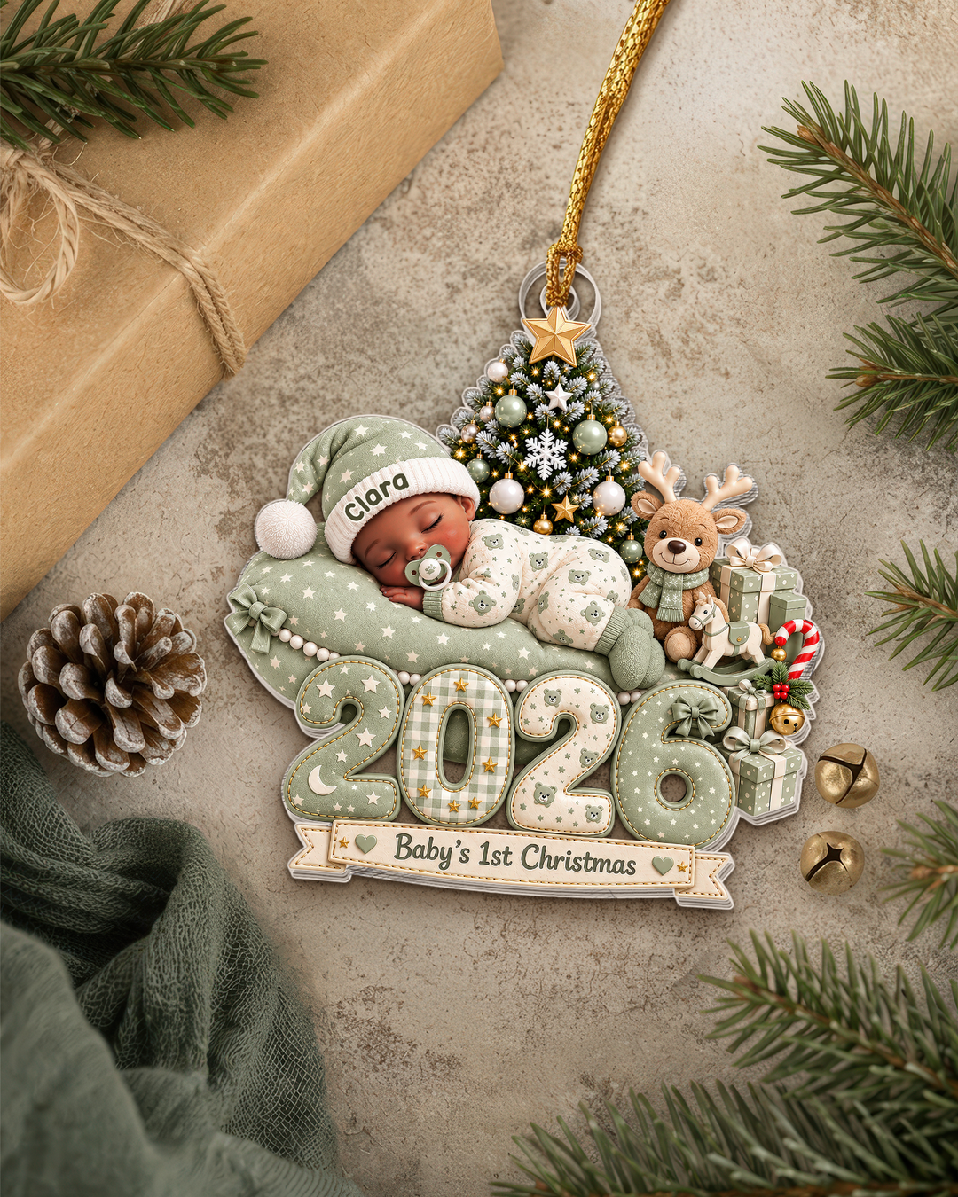 Personalized Baby's 1st Christmas Acrylic Ornament