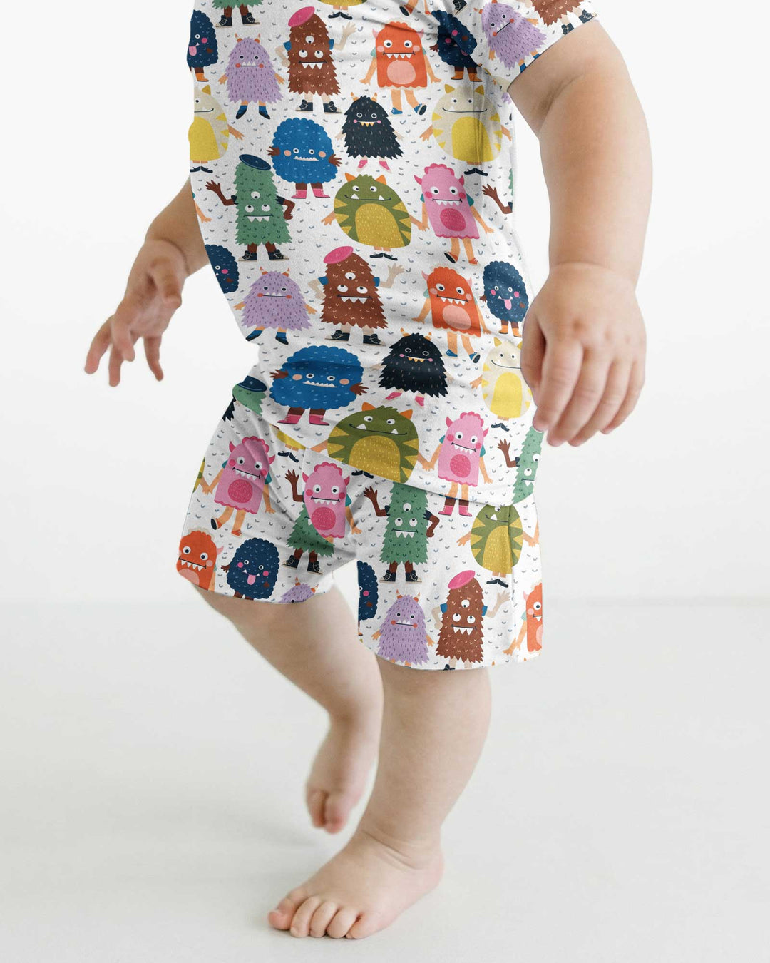 (Not So) Scary Monsters Bamboo Two Piece Short Sleeve Shorts Pajama Set