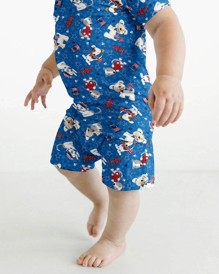Red, White & Woof Family Matching Bamboo Two Piece Short Sleeve Shorts Pajama Set