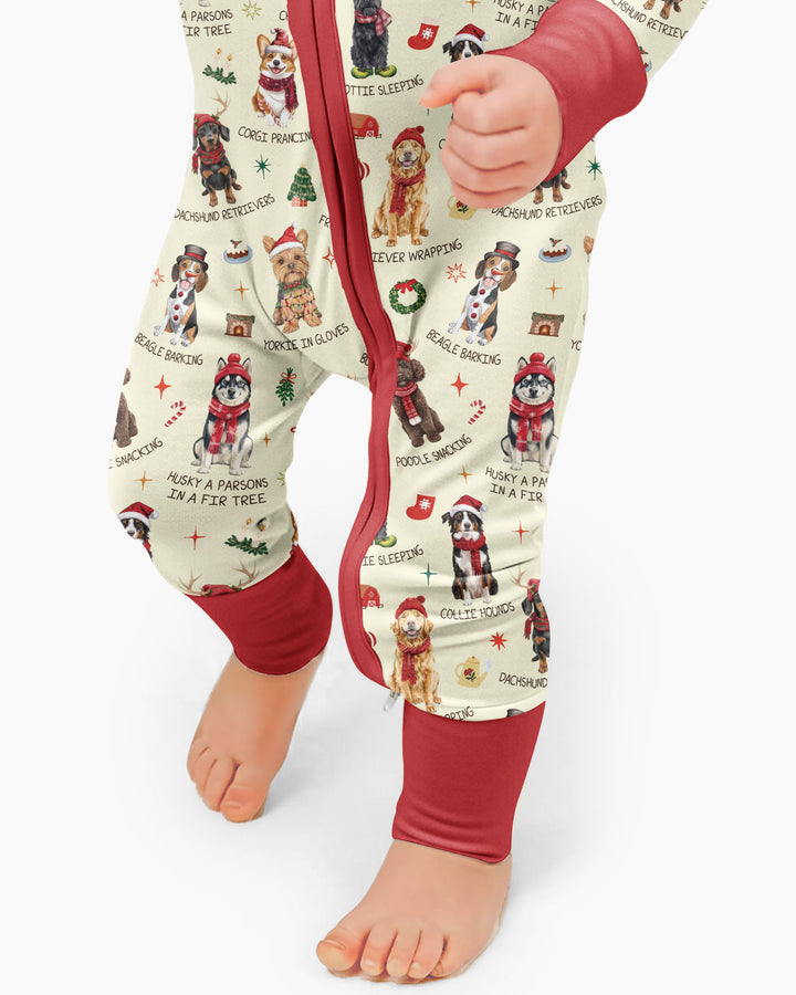 Retro 12 Dogs of Christmas Bamboo Convertible Zippy