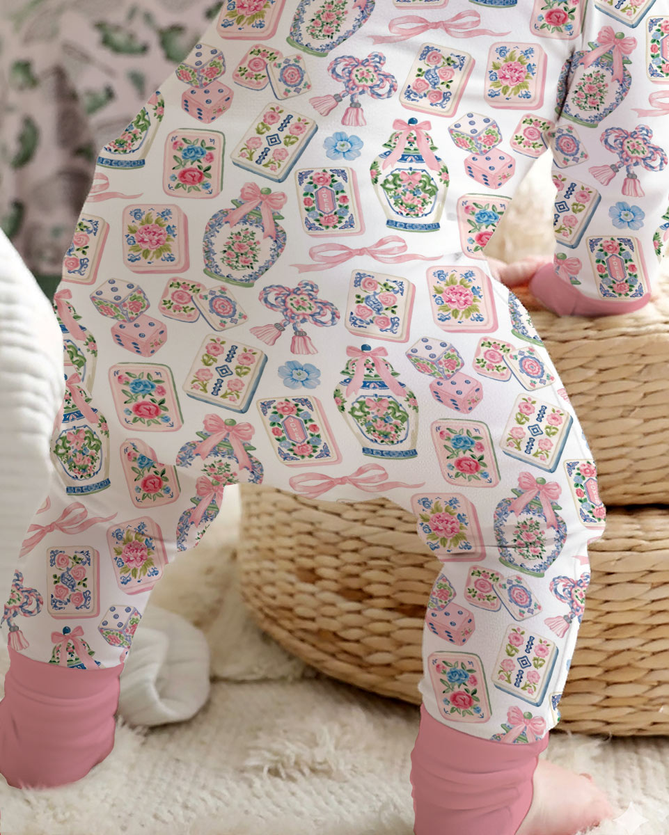 Chinoiserie Mahjong Mommy & Me Matching Bamboo Convertible Zippy