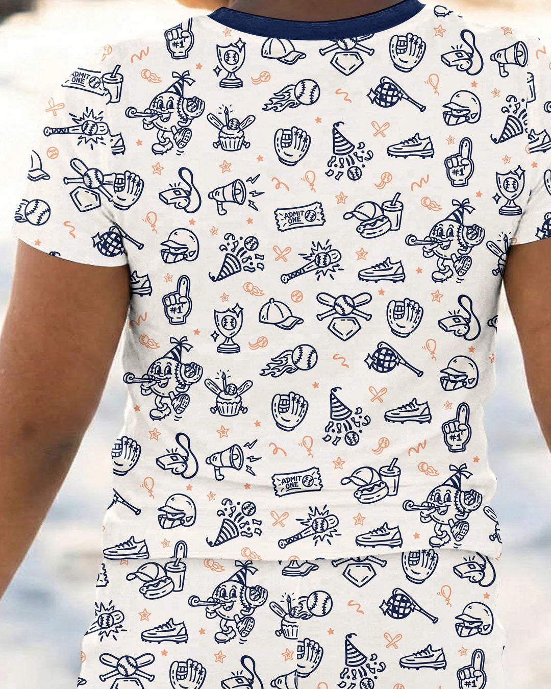 Ballpark Bash Bamboo Two Piece Short Sleeve Pajama Set