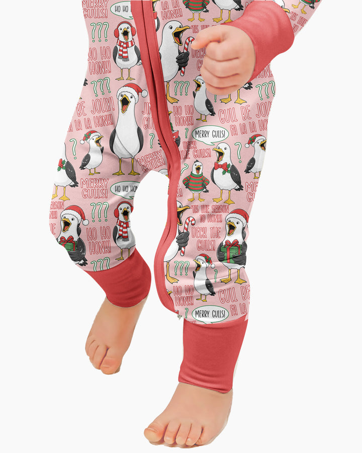 Funny Christmas Seagull Bamboo Convertible Zippy