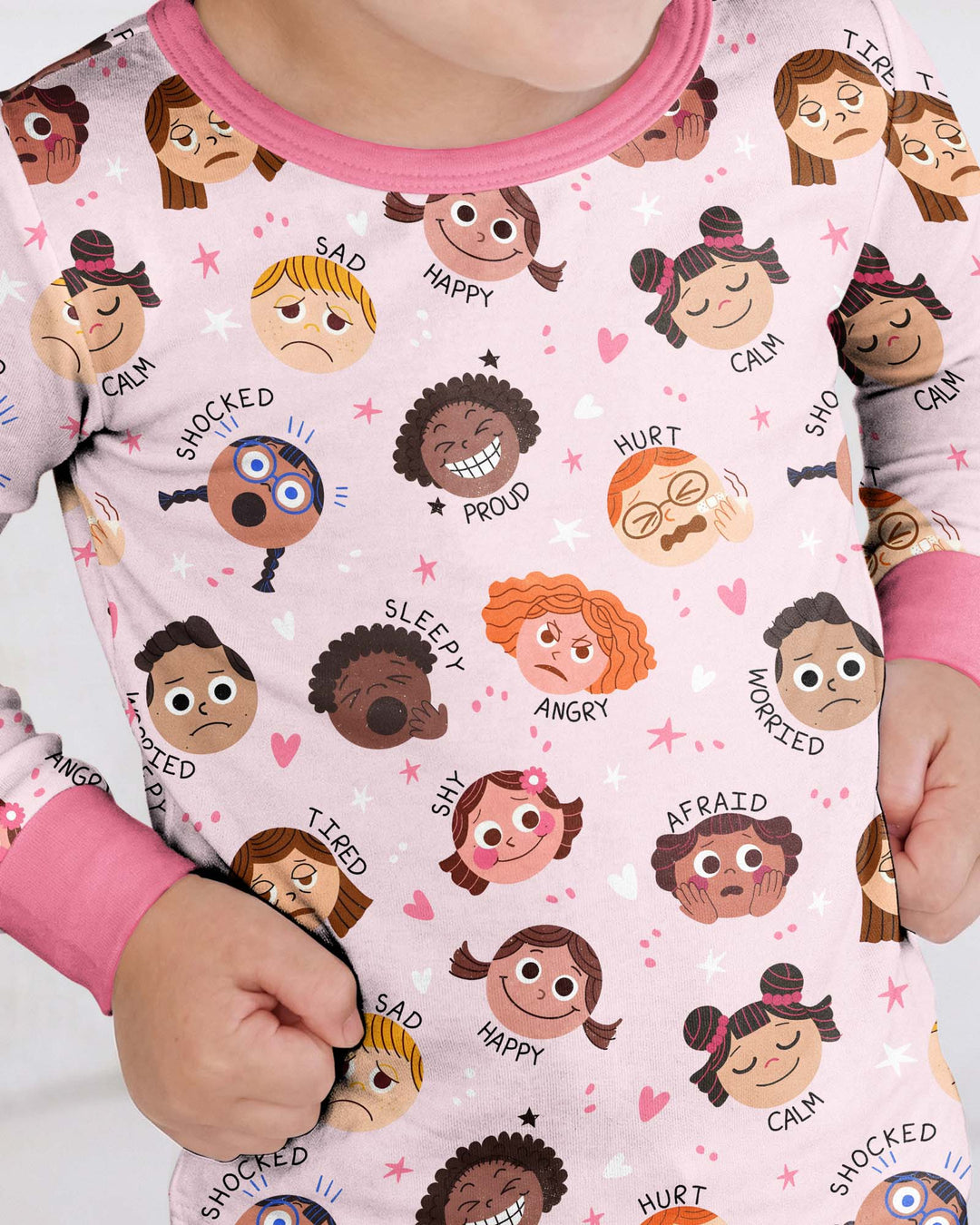 Feelings Vocabulary Bamboo Two Piece Long Sleeve Pajama Set