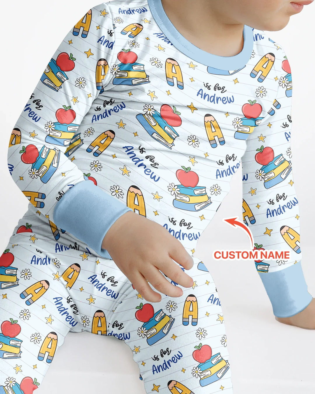 First Day of School Bamboo Two Piece Long Sleeve Pajama Set