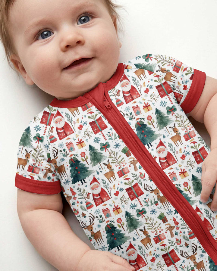 Christmas Tree Santa Bamboo Shorty Zippy