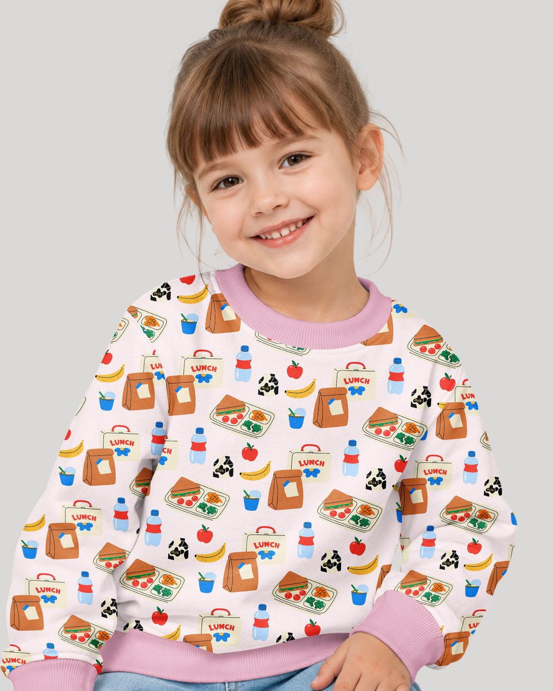 Happy School Lunch Bamboo Adult Crewneck Sweatshirt