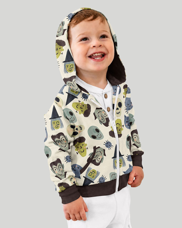 Halloween Face Bamboo Zip Hoodie