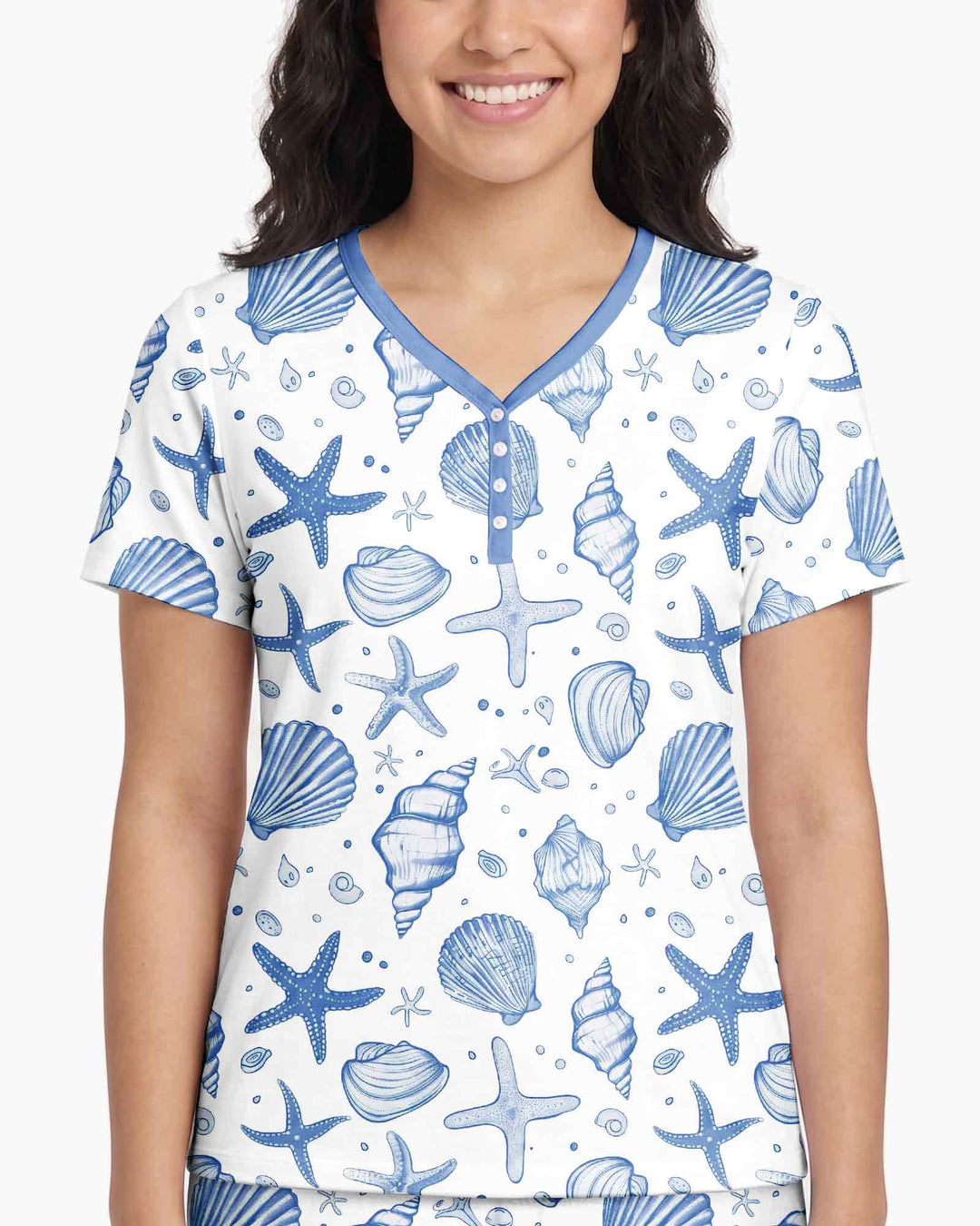 Coastal Charm Family Matching Bamboo Women Short Sleeve Short Pajama Set