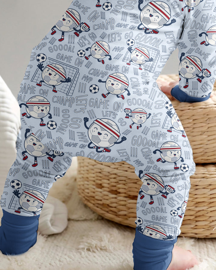Happy Soccer Ball Family Matching Bamboo Convertible Zippy