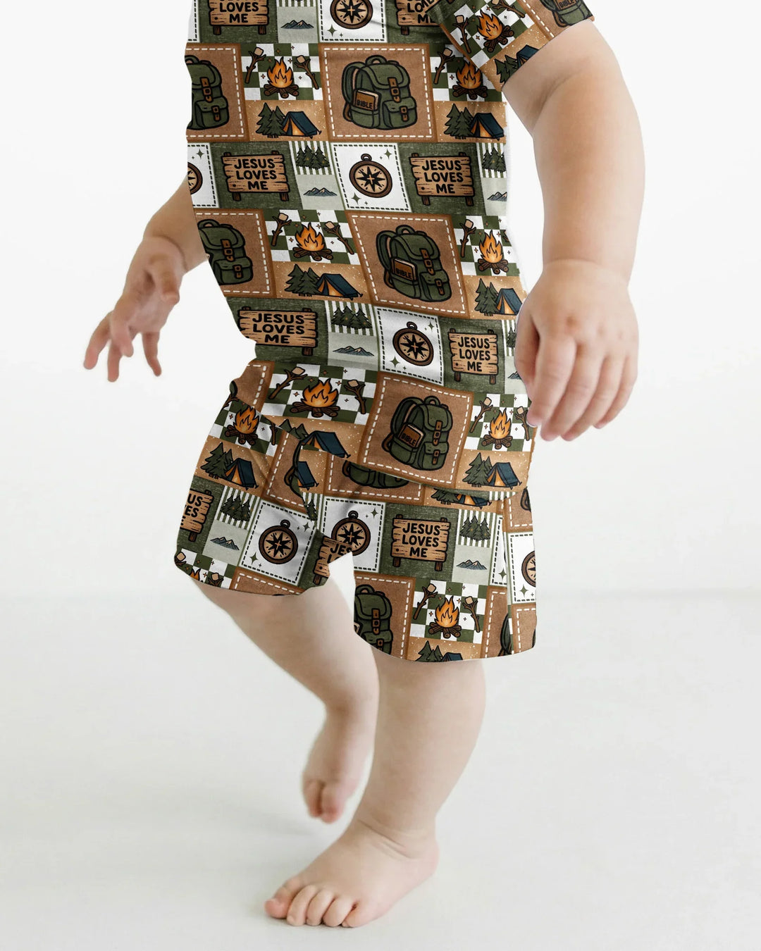 Template Bamboo Two Piece Short Sleeve Shorts Pyjamas Set
