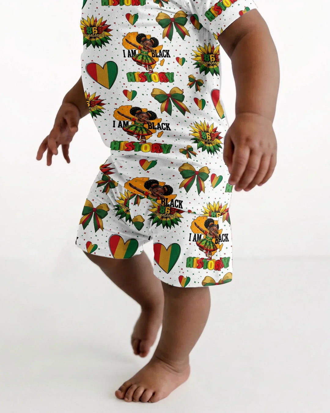 Juneteenth Girl I Am Black History Bamboo Two Piece Short Sleeve Shorts Pajama Set
