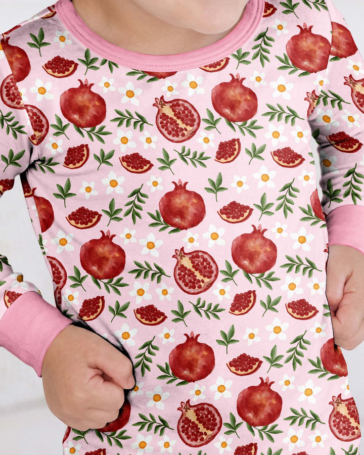 Pomegranate Garden Joy Family Matching Bamboo Two Piece Long Sleeve Pajama Set