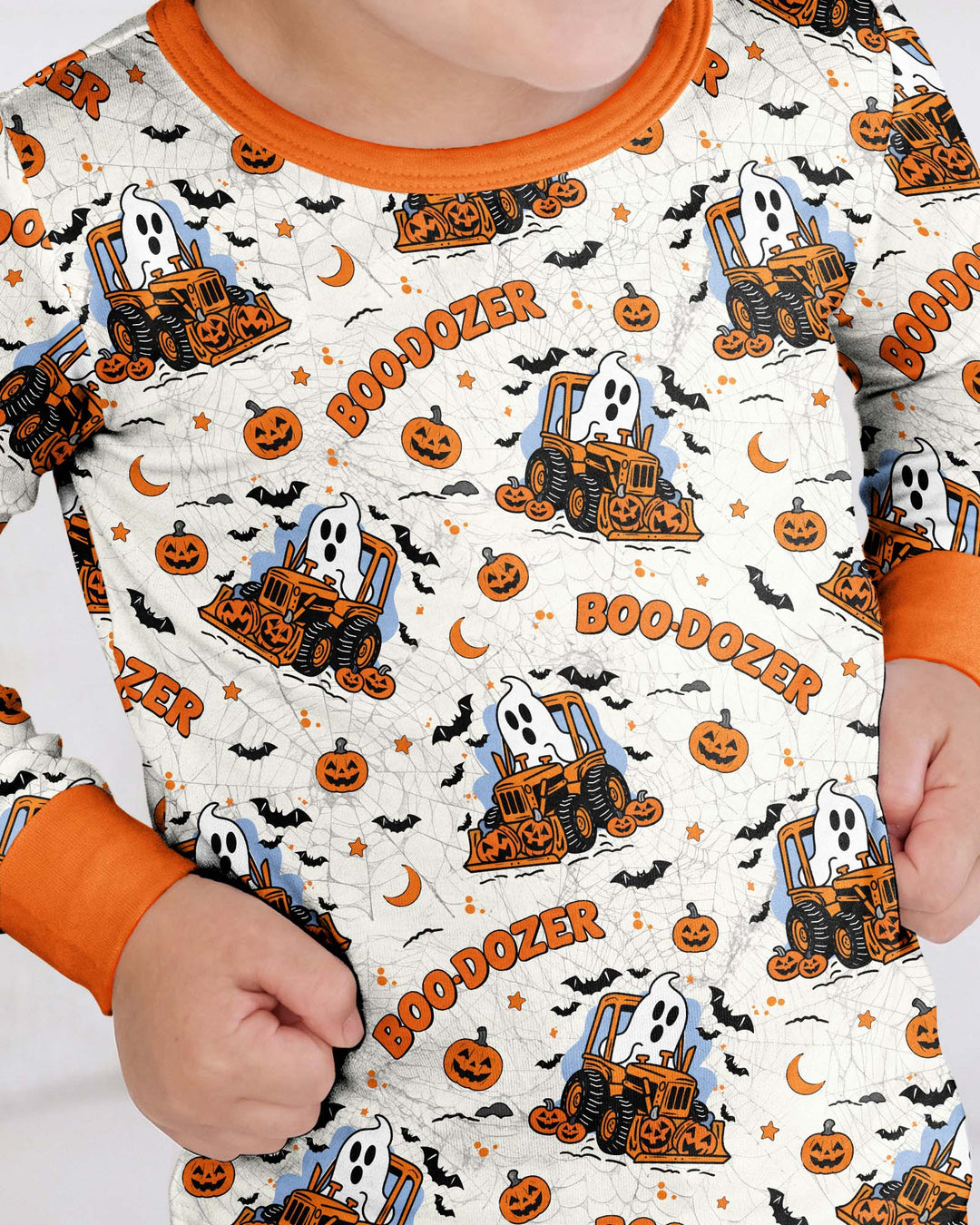 Boo-dozer Halloween Bamboo Two Piece Long Sleeve Pajama Set