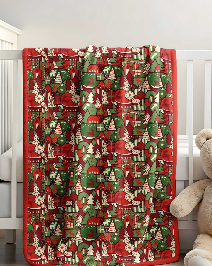 Christmas Time Mosaic Bamboo Blanket
