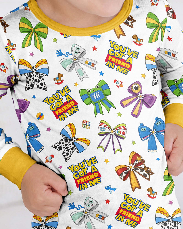 Magical Mirror Bow Bamboo Two Piece Long Sleeve Pajama Set