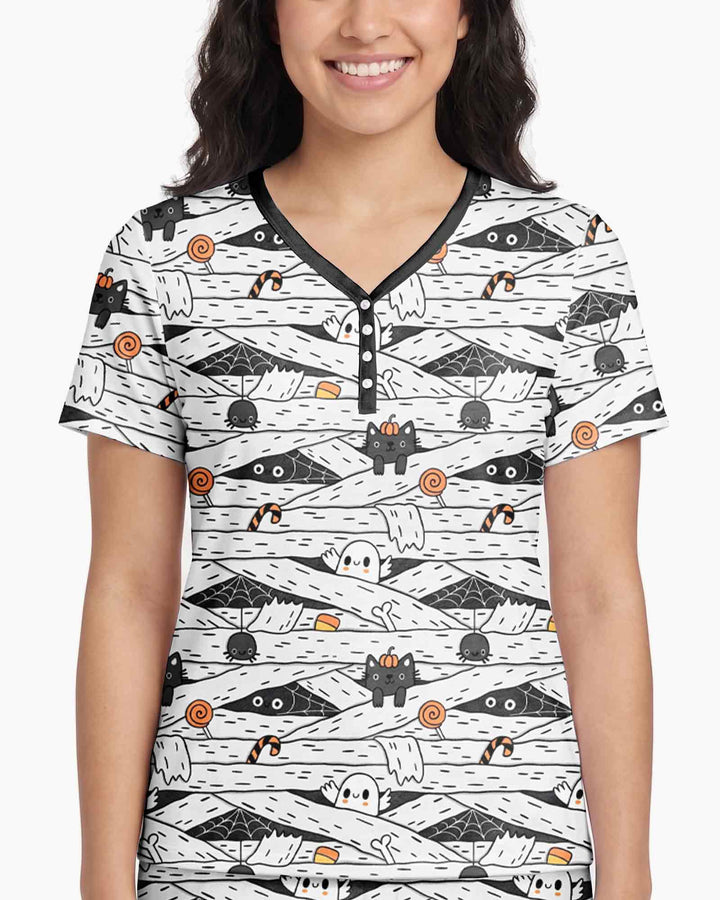 Little Mummy Crew Bamboo Women Short Sleeve Short Pajama Set