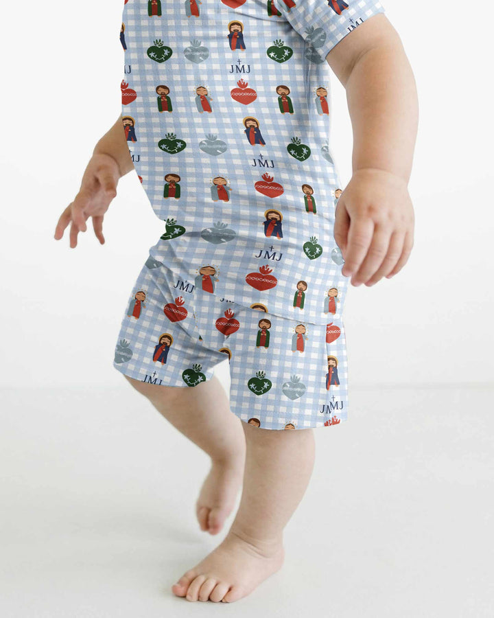 Template Bamboo Two Piece Short Sleeve Shorts Pyjamas Set