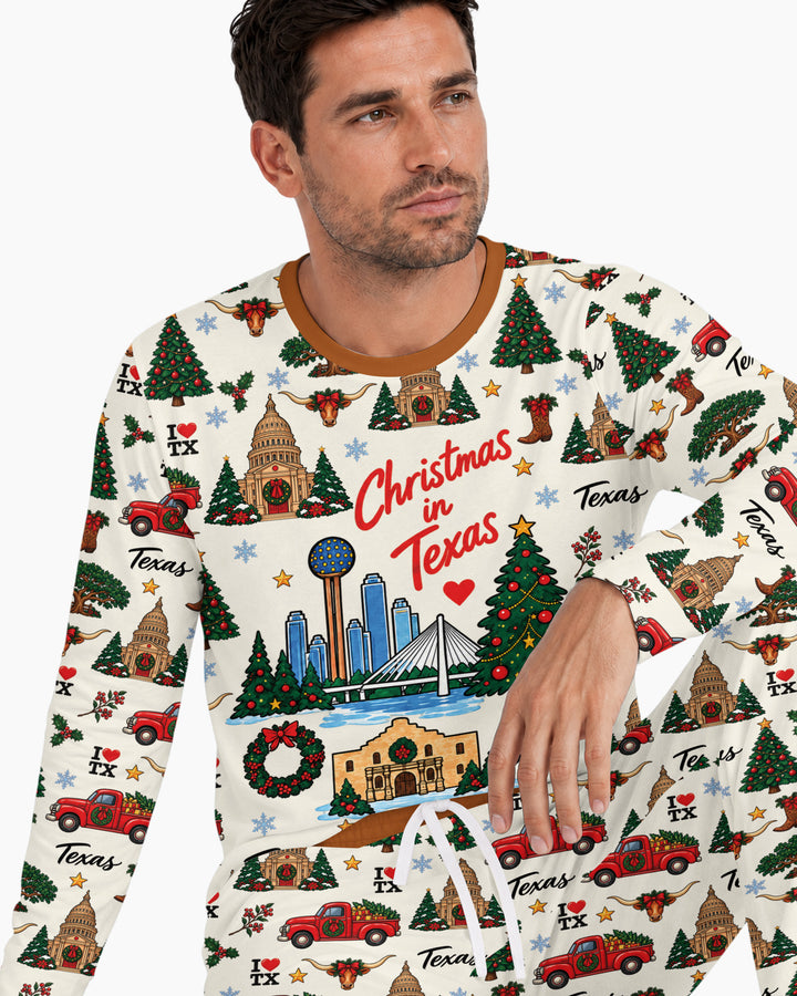 Christmas In Texas Bamboo Men's Pajama Set