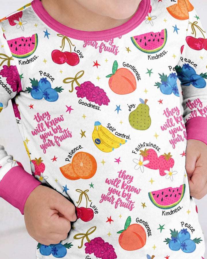 They Will Know You By Your Fruits Bamboo Two Piece Long Sleeve Pajama Set