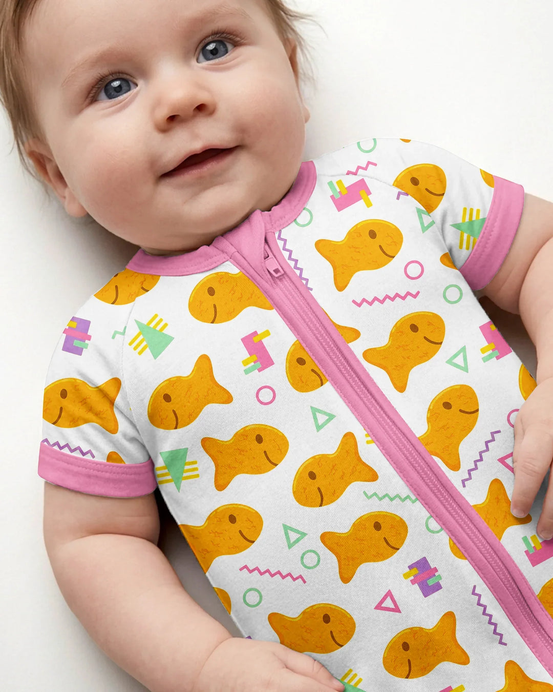 Cheesy Fishies Family Matching Bamboo Shorty Zippy