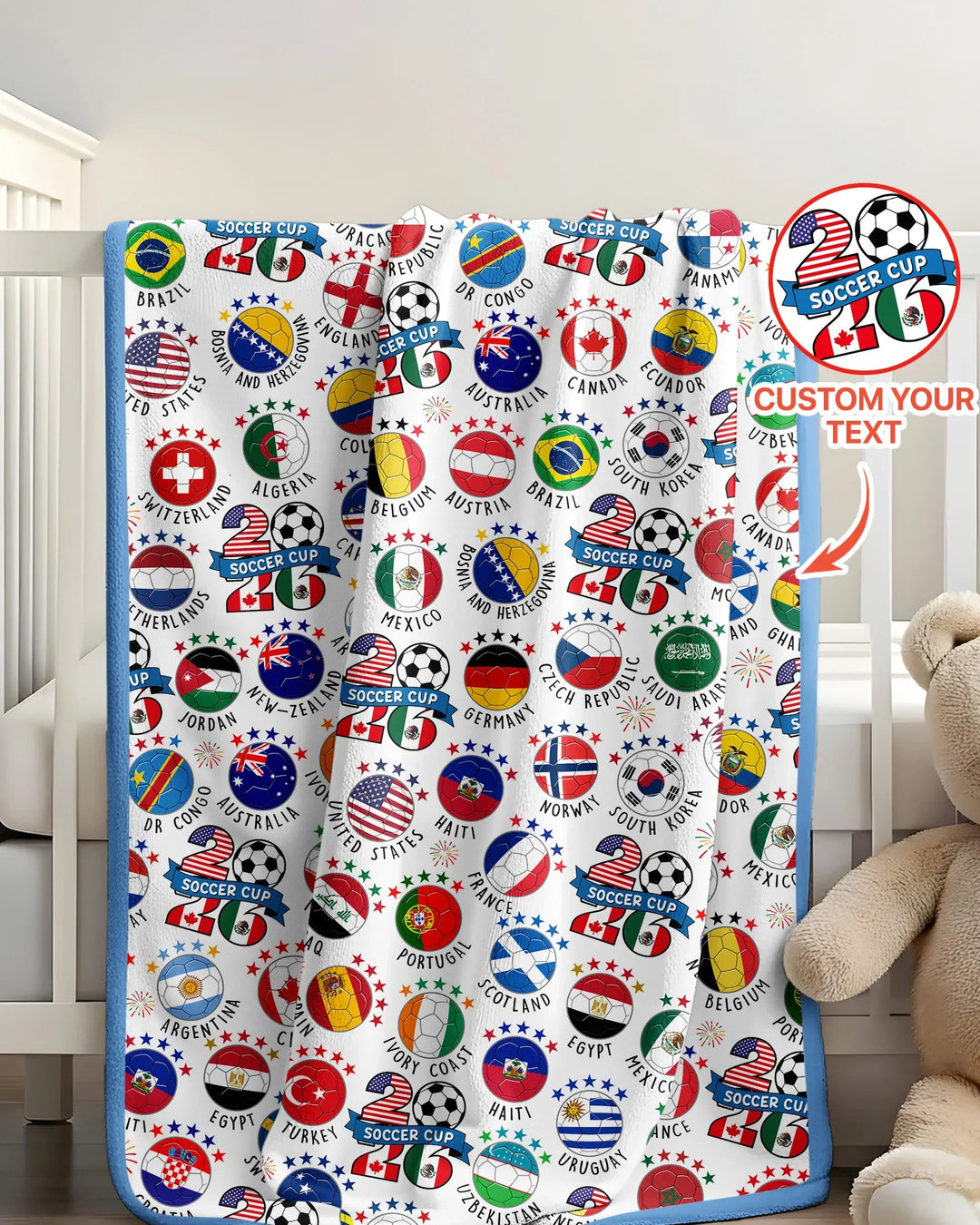 The World Plays Here 2026 Soccer Tour Bamboo Blanket