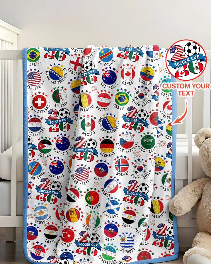 The World Plays Here 2026 Soccer Tour Bamboo Blanket