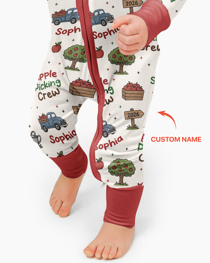Custom Name Apple Picking Crew Bamboo Convertible Zippy