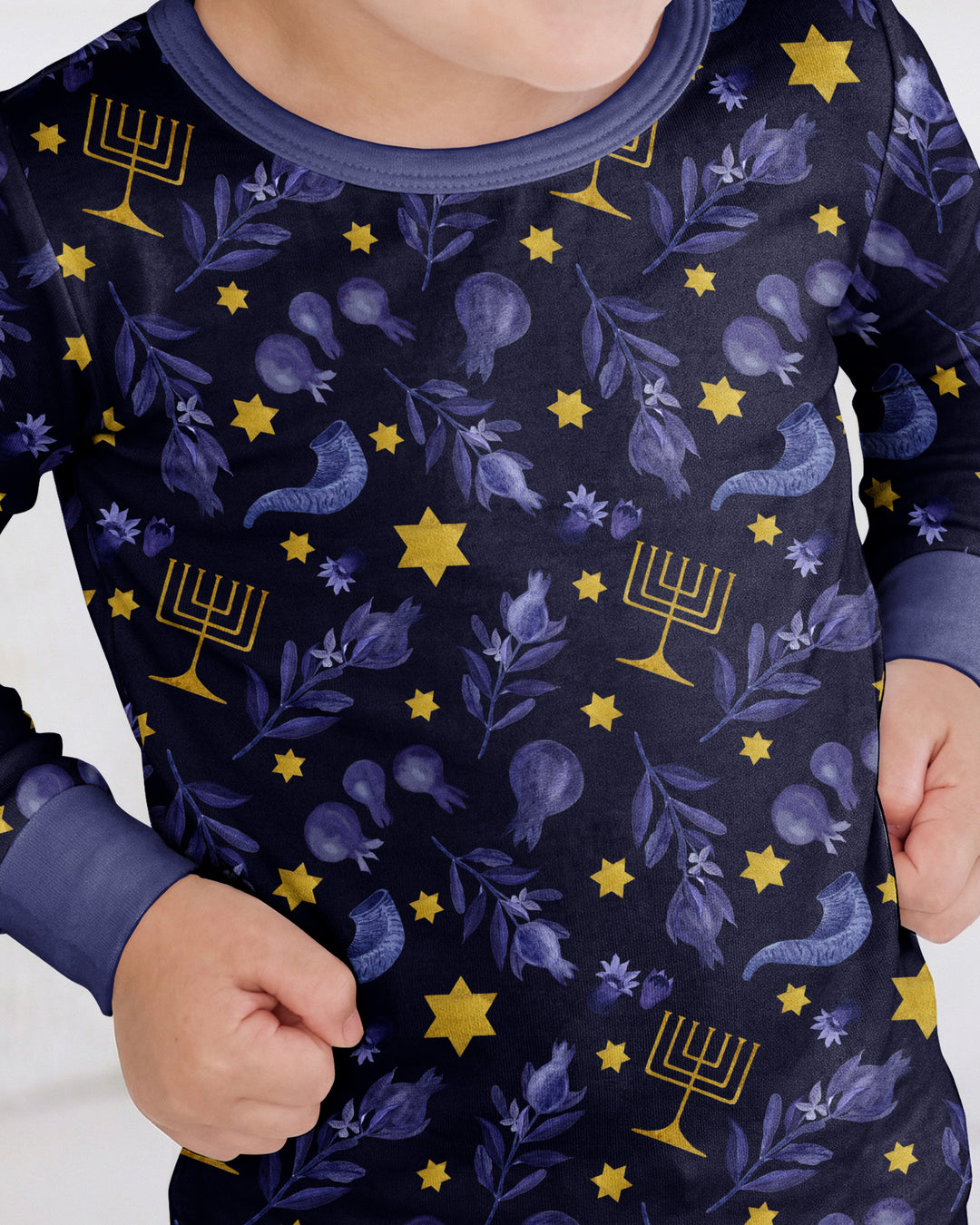 Rosh Hashanah Night Family Matching Bamboo Two Piece Long Sleeve Pajama Set