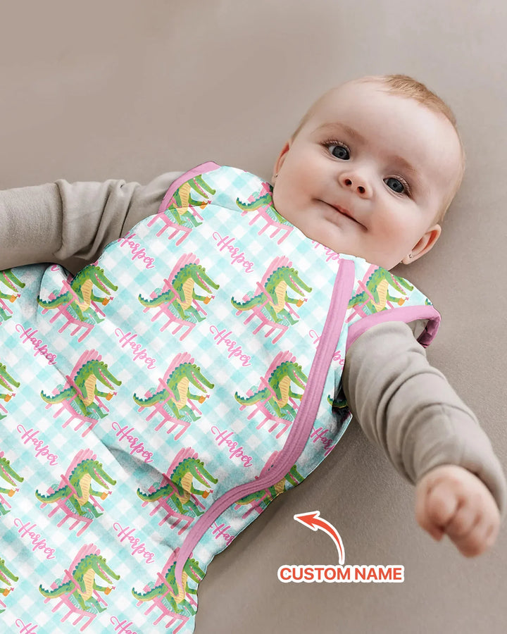 Custom Name Preppy Later Gator Bamboo Sleep Bag