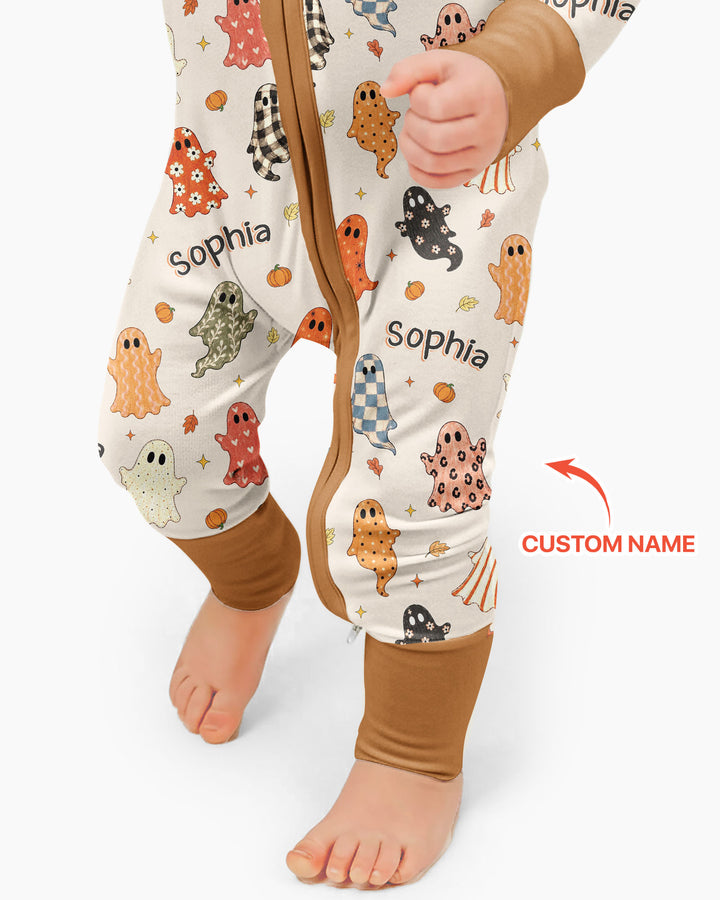 Custom Name Fall Ghost Bamboo Convertible Zippy