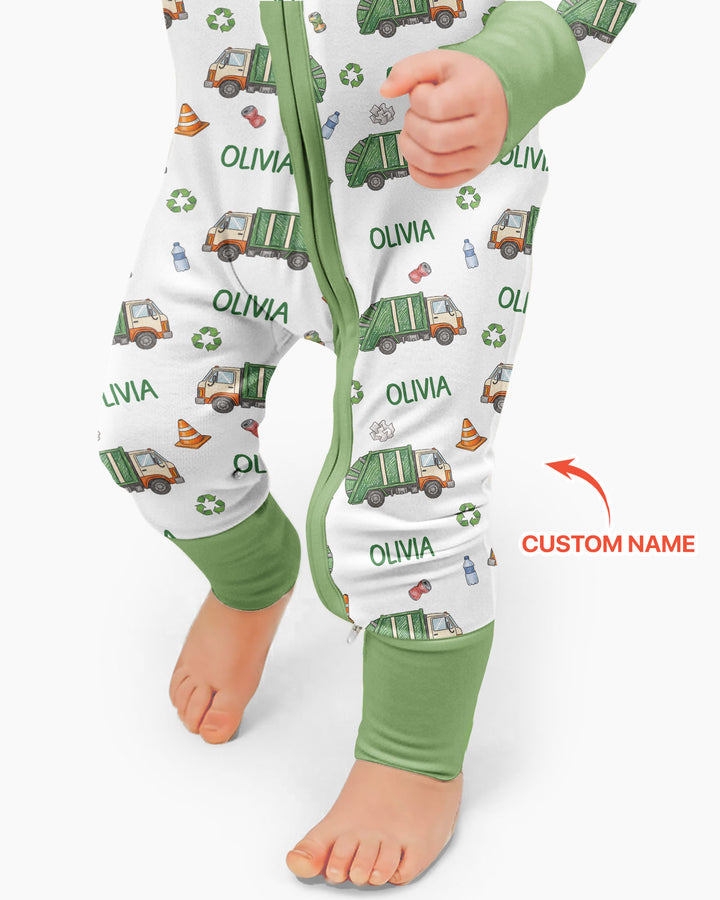 Custom Name Garbage Day Bamboo Convertible Zippy
