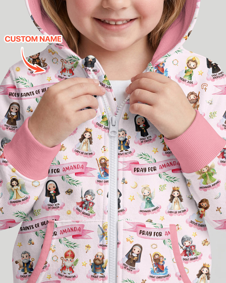 Holy Saints of Heaven Custom Name Bamboo Zip Hoodie