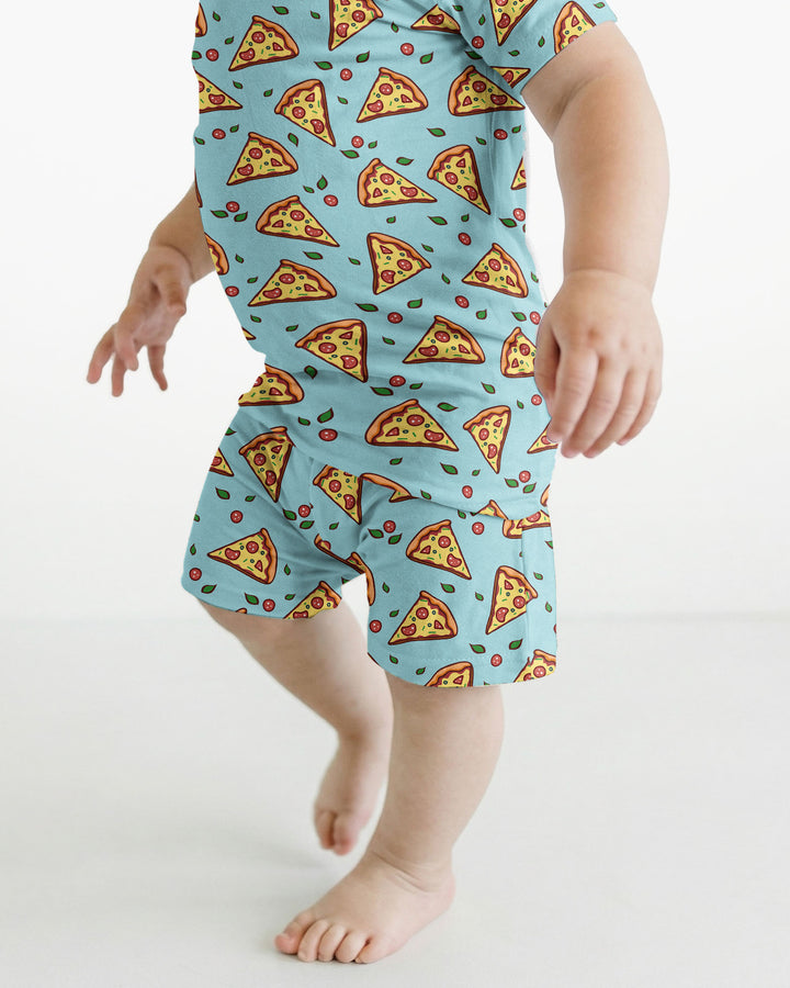 Pizza Doodle Bamboo Two-Piece Short Sleeve Shorts Pyjamas Set