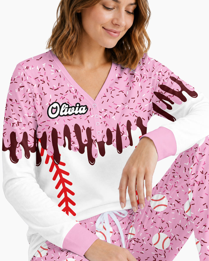 Icecream Drip Scale Bamboo Women Pajama Set