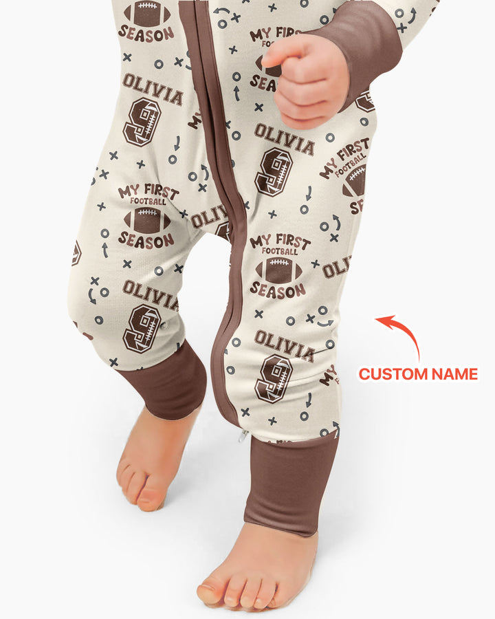 Custom Name My First Football Season Bamboo Convertible Zippy