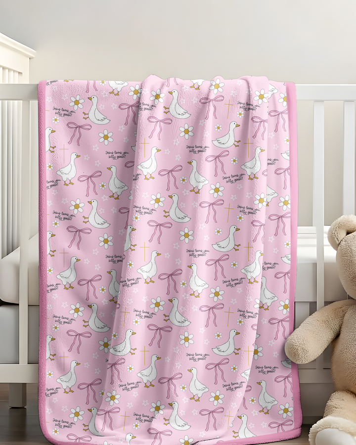 Jesus Loves You Silly Goose Bamboo Blanket