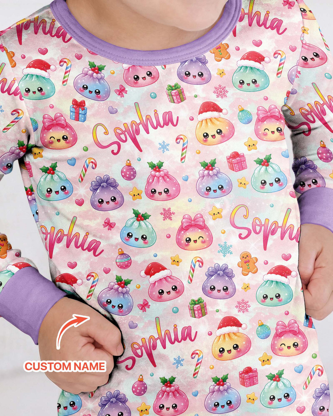Christmas Dumpling Bamboo Two Piece Long Sleeve Pajama Set