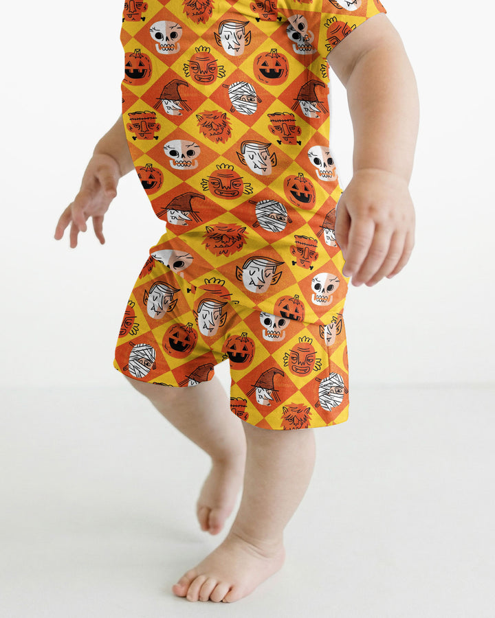 Monster Mix Bamboo Two Piece Short Sleeve Shorts Pajama Set