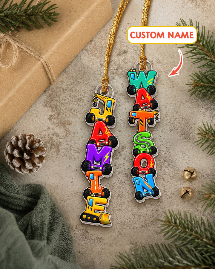 Letter Wooden Car Acrylic Ornament