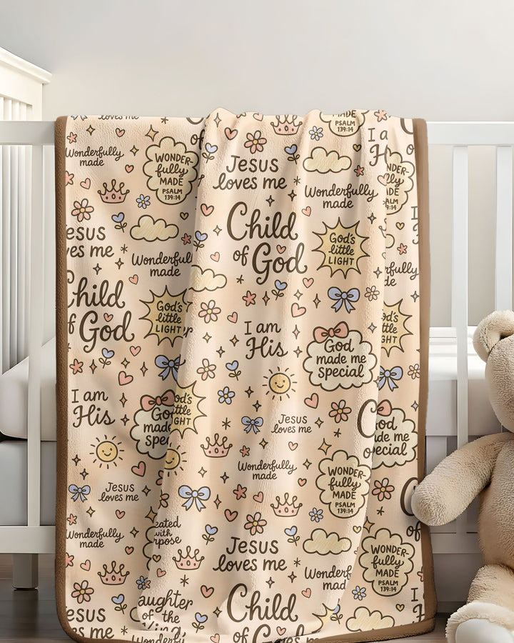 Child Of God Jesus Loves Me Bamboo Blanket