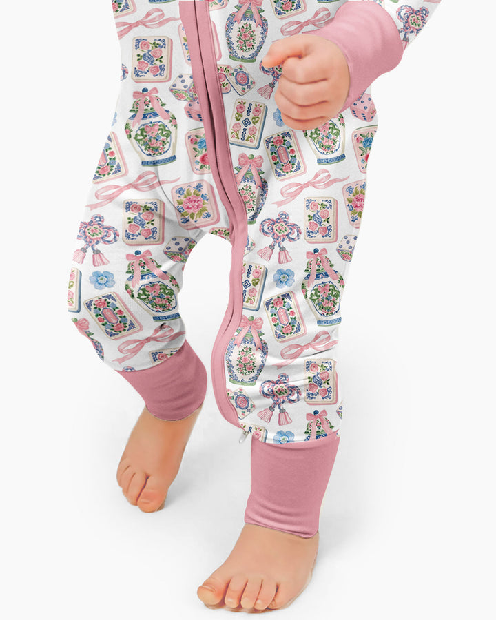 Chinoiserie Mahjong Mommy & Me Matching Bamboo Convertible Zippy